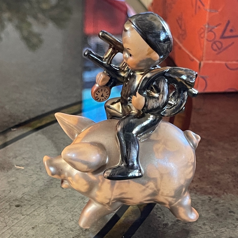 COPY - NIB Rare TMK-5 Geobel Chimney Sweep Riding Pig with his ladder, watch &.…